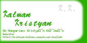 kalman kristyan business card